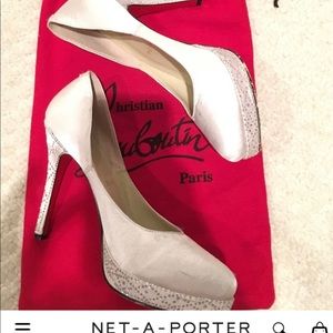 Christian Louboutin White Eugenie Satin Pumps